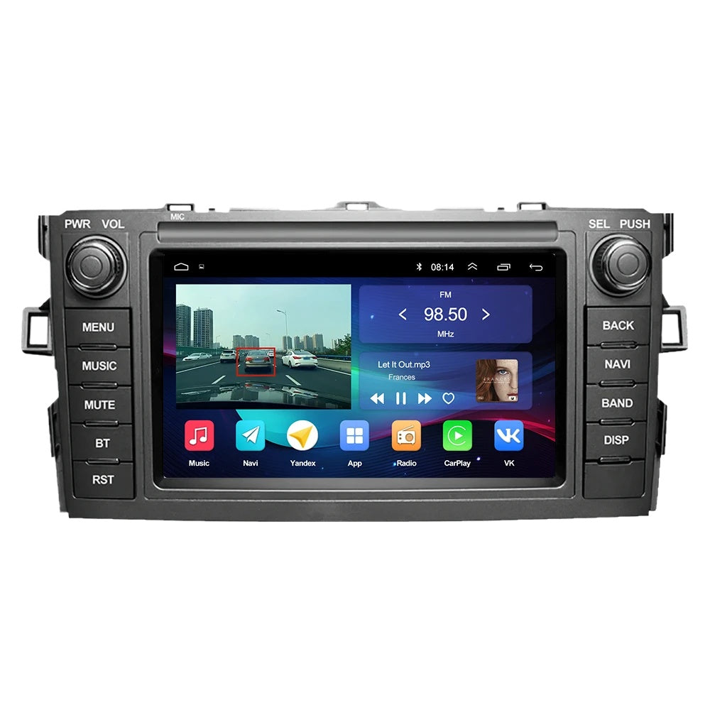 LEHX car dvd player 2din Android 14 Carplay For Toyota Auris Corolla 2006-2012 Car Radio multimedia Player GPS WIFI android Auto
